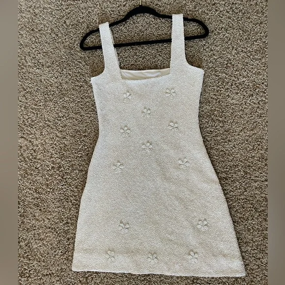 le sable beaded mini dress STAUD | LE SABLE DRESS | GREAT WHITE main image 0